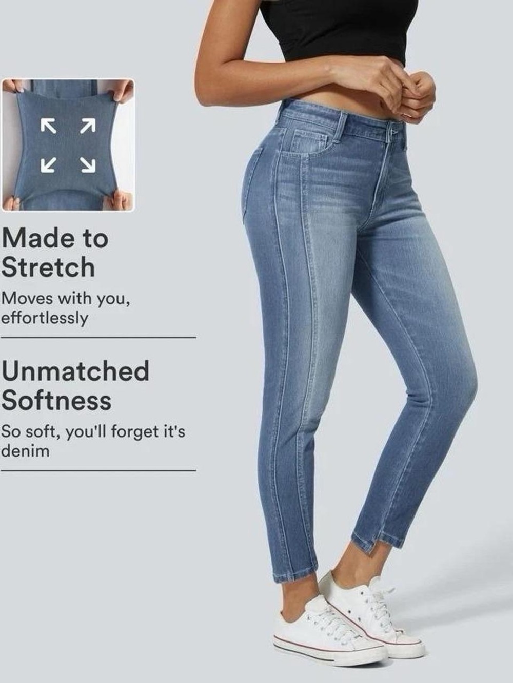 Halara Women’s Light Blue Stretch Jean - Comfortable Fit Size Large